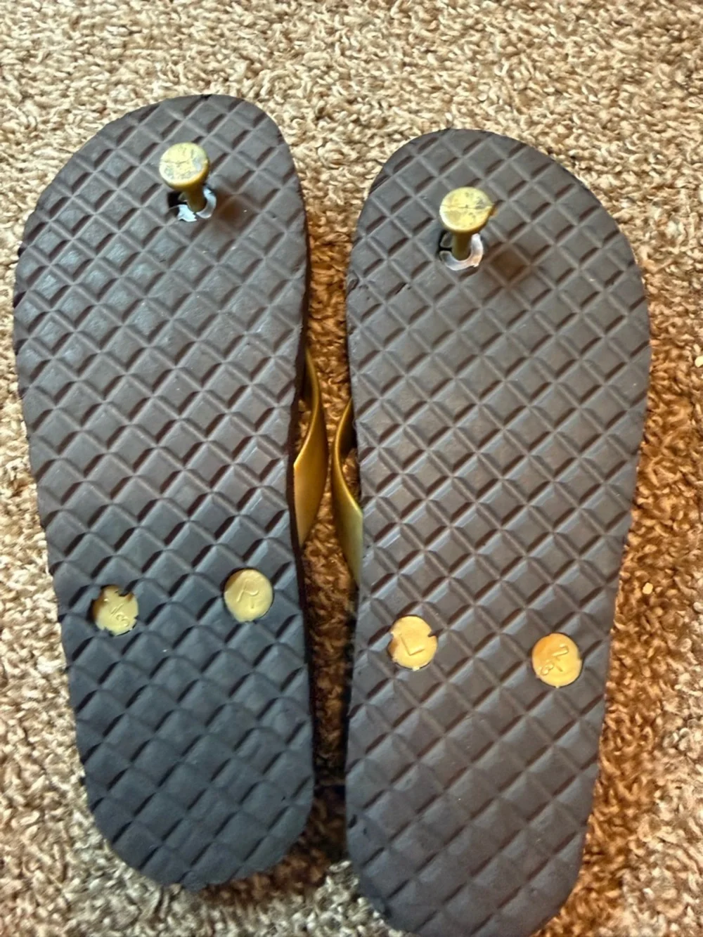Michael Kors Kids Gold Logo Flip Flops - Gold/Gray